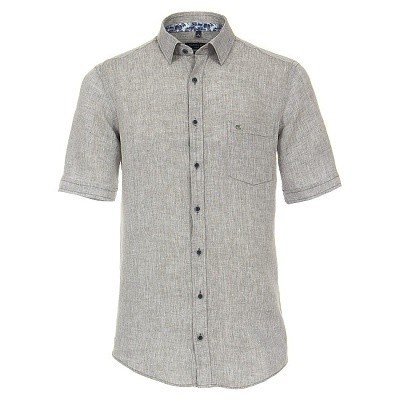 Pánská košile Casa Moda Comfort Fit lněná zelená krátký rukáv vel. 3XL - 7XL (48 - 56)