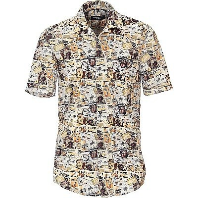Pánská košile Casa Moda s potiskem krátký rukáv vel. 3XL - 7XL (48 - 56)