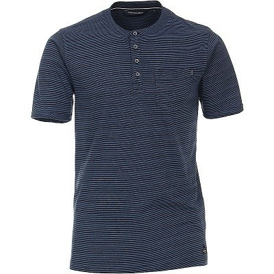 Pánské tričko Casa Moda 4XL - 6XL krátký rukáv tmavě modré s proužky