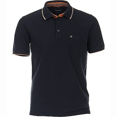 Pánská  polokošile -  tričko s límečkem tmavě modré Casa Moda 3XL - 6XL krátký rukáv
