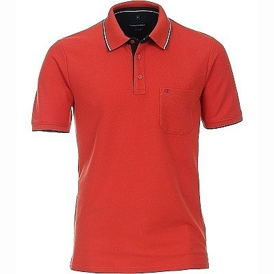 Pánská  polokošile -  tričko s límečkem červené Casa Moda 3XL - 6XL krátký rukáv