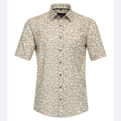 Pánská košile Casa Moda lněná Casual potisk krátký rukáv vel. 3XL - 7XL (48 - 56)