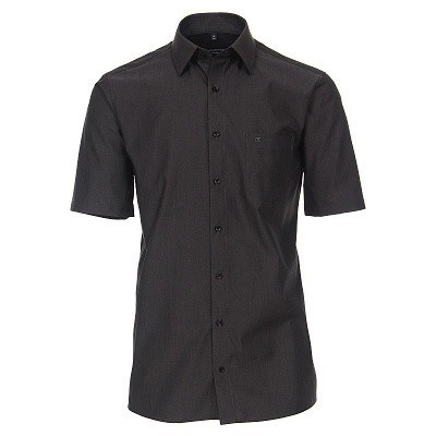Pánská košile Casa Moda Comfort Fit černošedá krátký rukáv vel. 48 - 56 (3XL - 7XL)