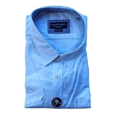 Pánská košile Casa Moda Comfort Fit krátký rukáv bílá všitý límec