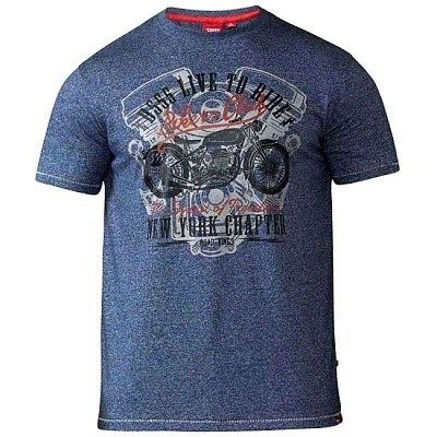 Pánské tričko KS16434 modré s potiskem krátký rukáv