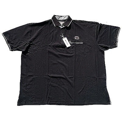 Pnsk triko s lmekem ern - polokoile krtk rukv  7XL - 12XL