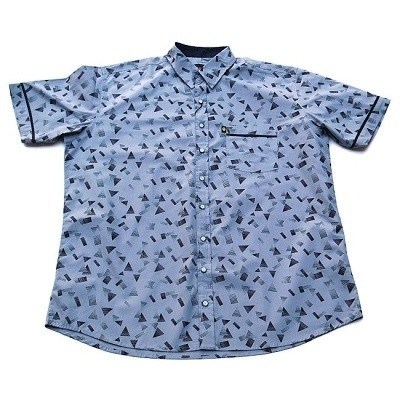 Pánská košile Kamro šedá s černým vzorem krátký rukáv 5XL - 10XL