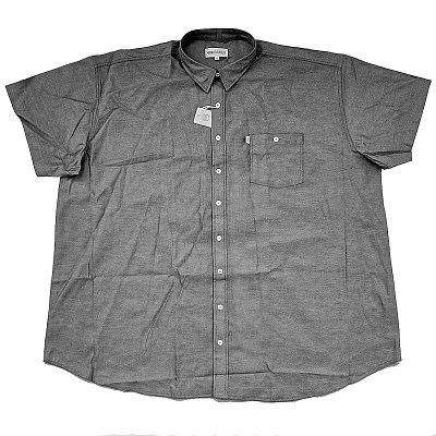 Pánská košile Kamro šedá krátký rukáv 7XL - 12XL