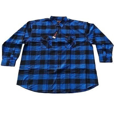 Pánská košile flanelová modro-černá 7XL - 12XL