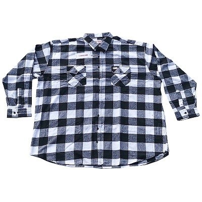 Pánská košile flanelová bílo-černá 7XL - 12XL