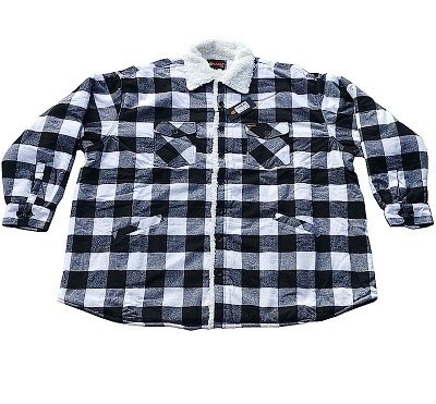 Pánská košile - bunda bílo-černá s kožíškem 7XL - 10XL