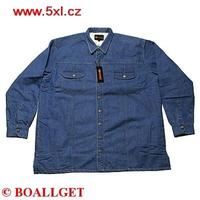 Pánská riflová bunda JEANS s kožíškem modrá 23355/102