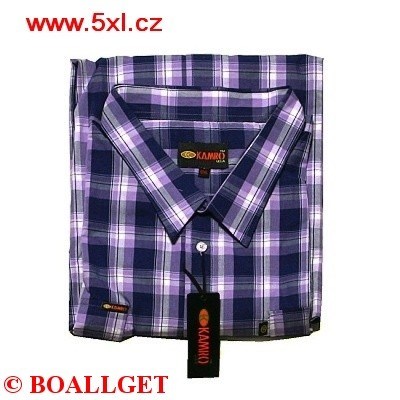 Pánská košile Kamro fialovo - modro - bílé káro 23443/265 dlouhý rukáv  5XL - 10XL