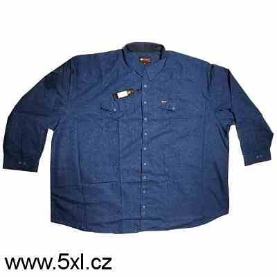 Pánská košile tmavě modrá s bílými stříkanci dlouhý rukáv 9XL - 12XL