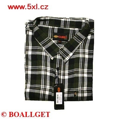 Pánská košile Kamro černo - bílá 23535/260 dlouhý rukáv  4XL - 10XL