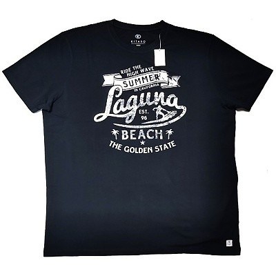 Pánské tričko SUMMER Kitaro tmavě modré s potiskem krátký rukáv 3XL - 8XL