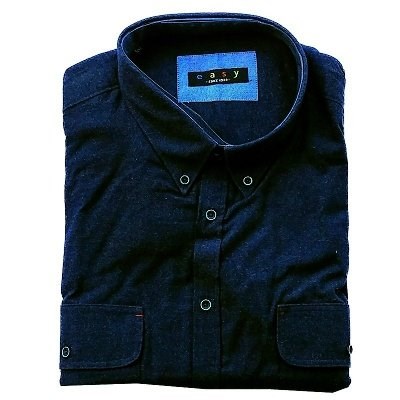 Pánská košile tmavě modrá  s dlouhým rukávem 5XL - 8XL
