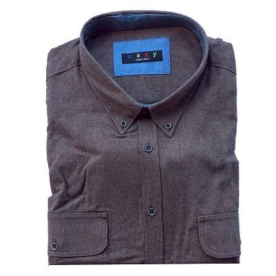 Pánská košile hnědá  s dlouhým rukávem 5XL - 8XL