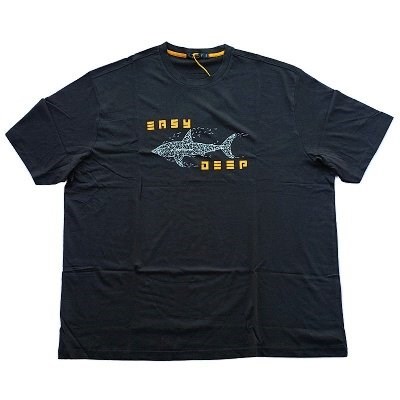 Pánské tričko černé s potiskem EASY DEEP  5XL - 8XL krátký rukáv