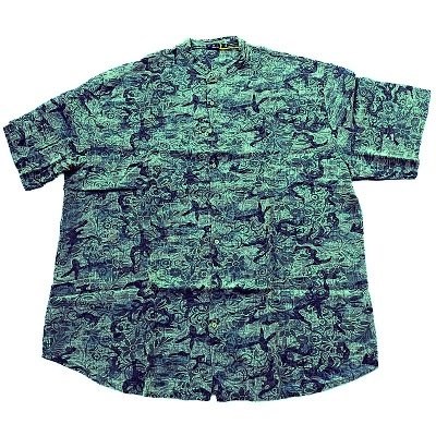 Pánská košile vojenská khaki bez límečku s krátkým rukávem 6XL - 8XL