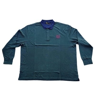 Pánská polokošile - tričko s límečkem tmavě zelená  s dlouhým rukávem 6XL - 8XL