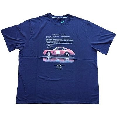 Pánské tričko tmavě modré Porsche s potiskem  5XL - 10XL krátký rukáv