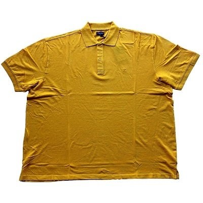 Pánské tričko s límečkem - polokošile žlutá krátký rukáv 7XL - 10XL