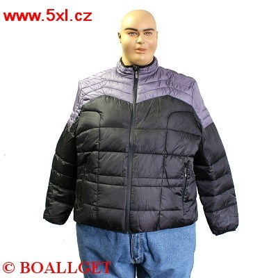 Pánská zimní bunda PIUMINO BICOLORE černo-šedá 6XL - 8XL