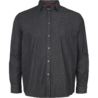 Pánská košile NORTH 56°4 tmavě šedá stretch elastická dlouhý rukáv 4XL - 8XL