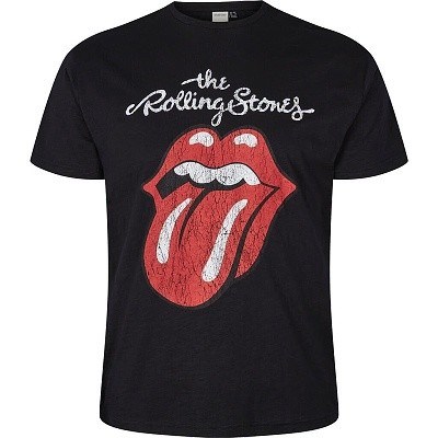 Pánské tričko NORTH 56°4 černé potisk THE ROLLING STONES  4XL - 8XL krátký rukáv