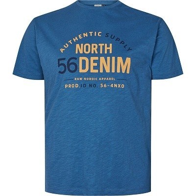 Pánské tričko NORTH 56°4 modré potisk AUTHENTIC SUPPLY  4XL - 8XL krátký rukáv