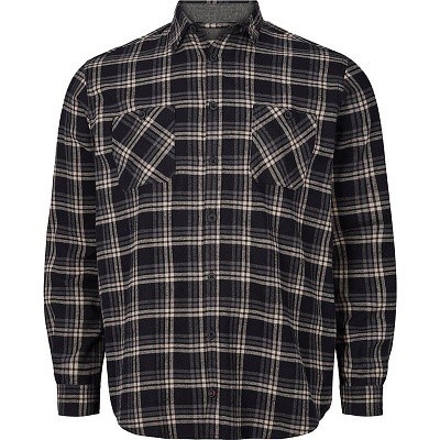 Pánská košile flanelová černo - šedá NORTH 56°4 dlouhý rukáv 4XL - 8XL