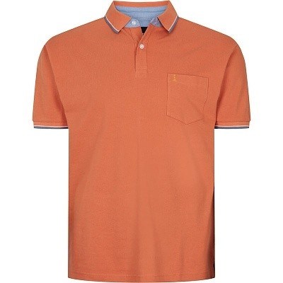 Pánské tričko  s límečkem - polokošile NORTH 56°4 cihlová krátký rukáv 6XL - 8XL