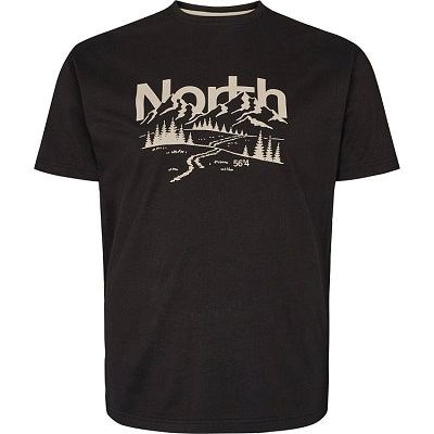 Pánské tričko s potiskem NORTH 56°4  33115 černé 4XL - 8XL krátký rukáv