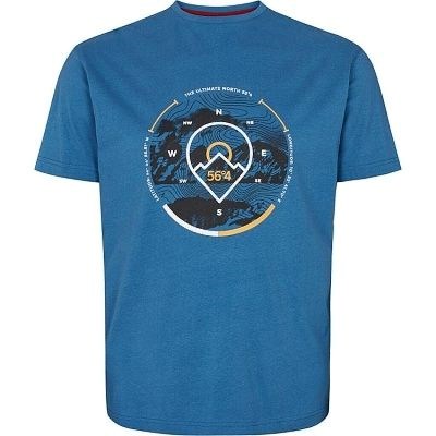 Pánské tričko s potiskem NORTH 56°4  33116 modré 4XL - 10XL krátký rukáv
