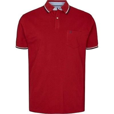 Pánská polokošile - tričko s límečkem cihlové NORTH 56°4  6XL - 10XL krátký rukáv