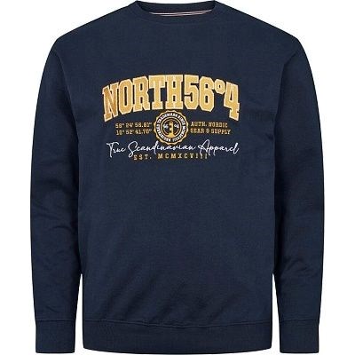 Pánská mikina NORTH 56°4 tmavě modrá s výšivkou  6XL - 8XL