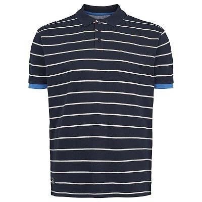 Pánská polokošile - tričko s límečkem 41118 tmavě modré s proužkem NORTH 56°4  7XL - 8XL krátký rukáv