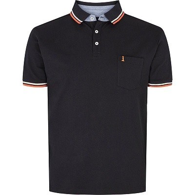 Pánské tričko  s límečkem - polokošile 41121/0099 NORTH 56°4 černé elastické stretch krátký rukáv 4XL - 10XL