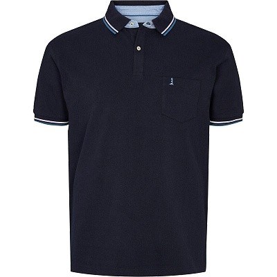 Pánské tričko  s límečkem - polokošile 41121/0580 NORTH 56°4 tmavě modré elastické stretch krátký rukáv 4XL - 10XL