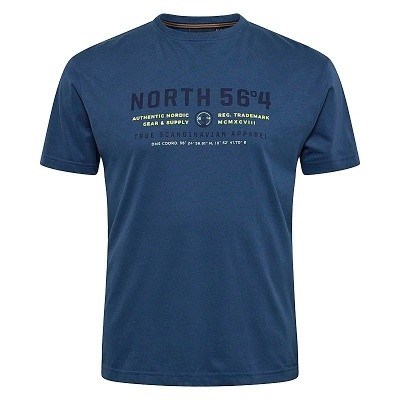 Pánské tričko 43109 NORTH 56°4 modro šedé s potiskem  krátký rukáv
