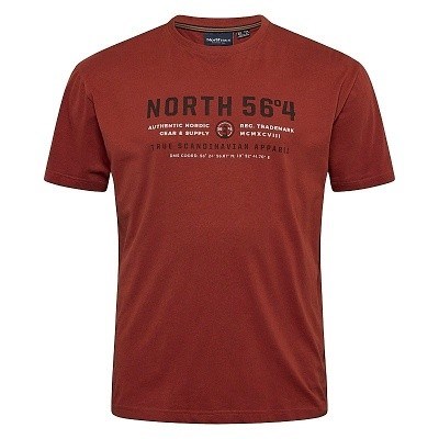 Pánské tričko 43109 NORTH 56°4 hnědé s potiskem  krátký rukáv