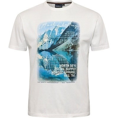 Pánské tričko 43111 NORTH 56°4 bílé s potiskem  4XL - 10XL krátký rukáv