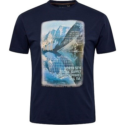 Pánské tričko 43111 NORTH 56°4 modré s potiskem  4XL - 10XL krátký rukáv