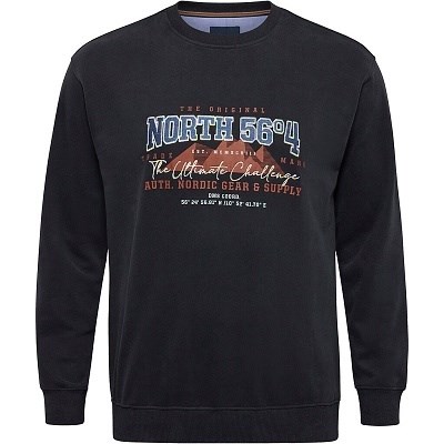 Pánská mikina 43114 NORTH 56°4 černá s potiskem 4XL - 8XL