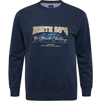 Pánská mikina 43114 NORTH 56°4 tmavě modrá s potiskem 4XL - 8XL 