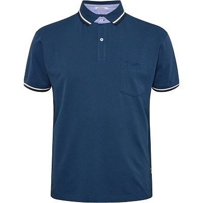 Pánské tričko s límečkem - polokošile 43123 modro šedá NORTH 56°4 krátký rukáv elastická stretch  4XL - 10XL