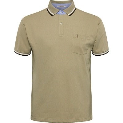 Pánské tričko s límečkem - polokošile 43123 béžová NORTH 56°4 krátký rukáv elastická stretch  4XL - 10XL