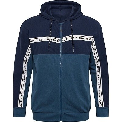 Pnsk mikina 43128 NORTH 564 tyrkysovo modr s kapuc  4XL - 8XL 