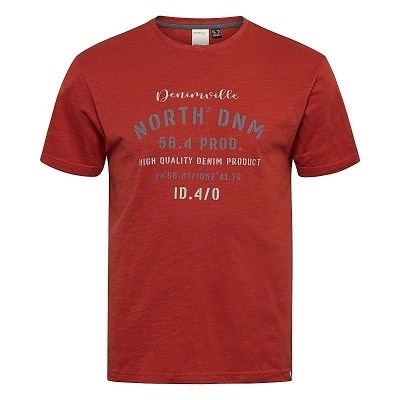 Pánské tričko 43302 NORTH 56°4 hnědé s potiskem  krátký rukáv